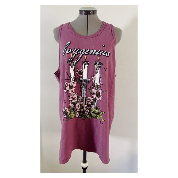 Boygenius Sz XL 3 Candles Tank Purple Cotton Knit Band Tee - Picture 1 of 6